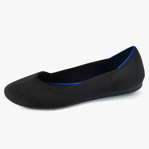 Rothy's The Flat Sold Black Round Toe Comfort Shoes New Without Box - Picture 1 of 6